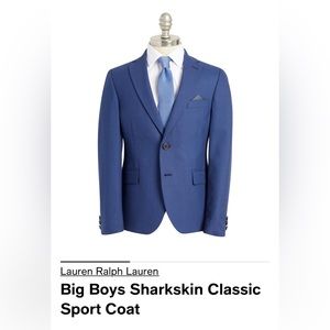 New Ralph Lauren Blue boys suit worn once. Size 12R